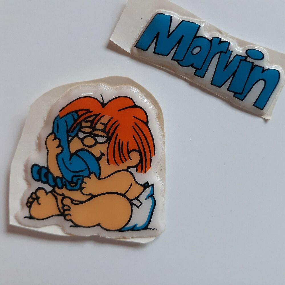 Vintage Baby Marvin Puffy Stickers 80s Retro Classic Comic Strip Cartoon Gordy